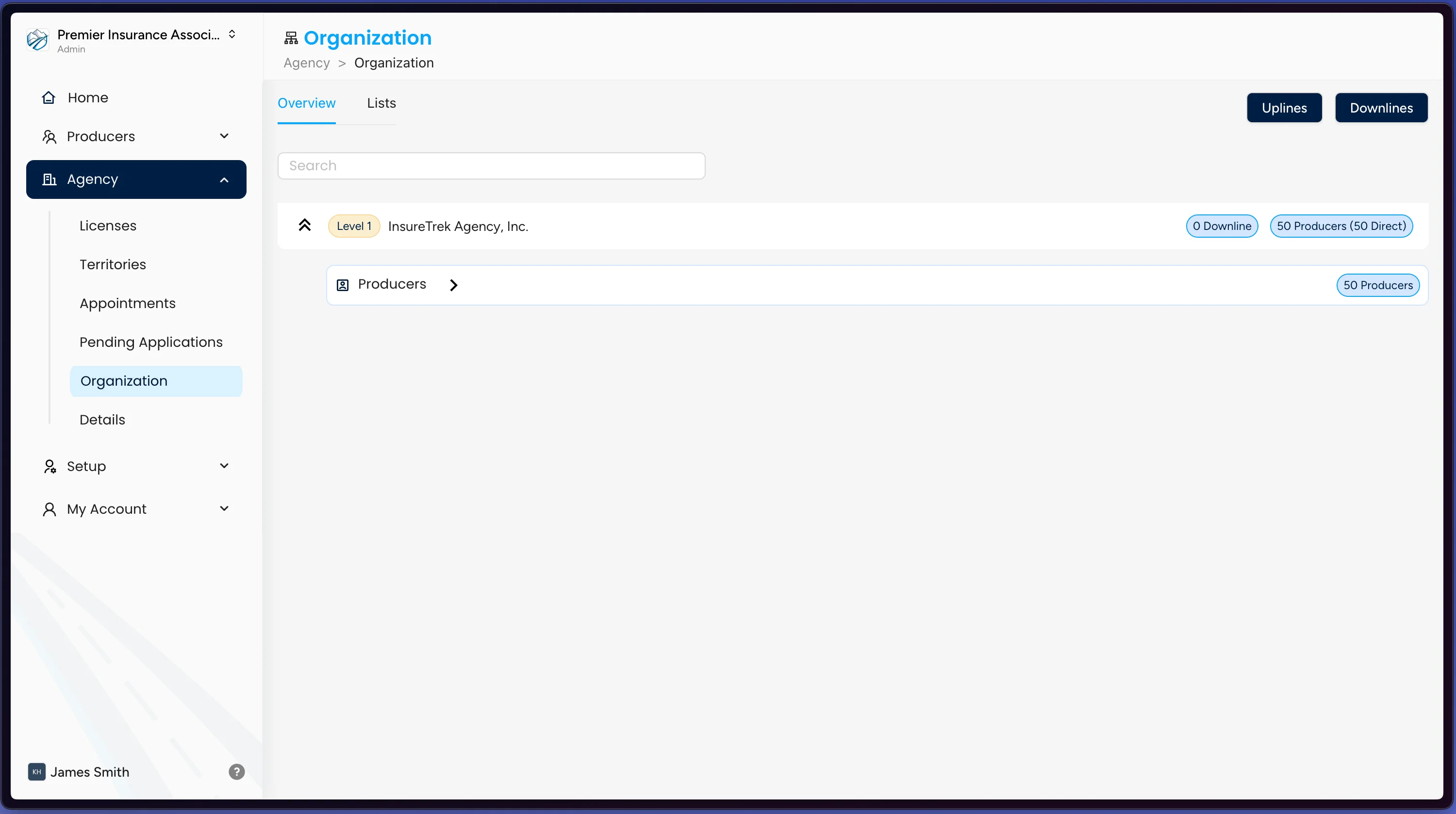 Screenshot of Insuretrek Licensing